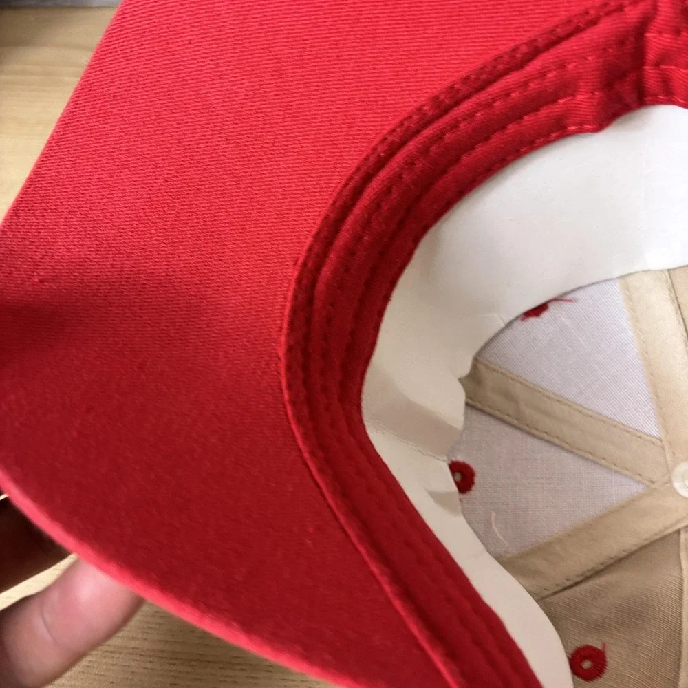 Monterey CA Shark Hat Cap Strap Back Tots Beige Red Embroidered Youth Kids Gift